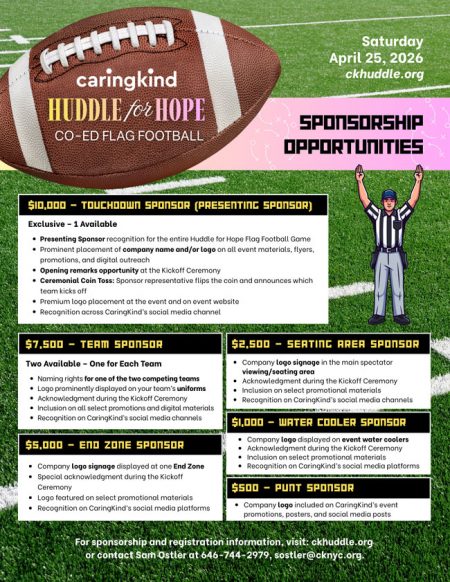 2026 Huddle for Hope Sponsorship Opportunities